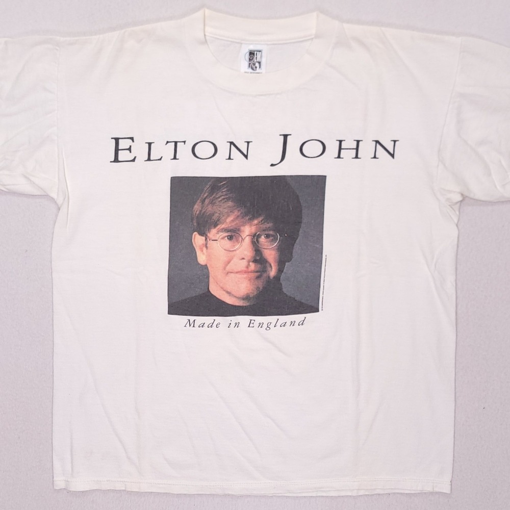 Vintage 1995 Elton John Made In England Tour Shirt Mens Large GEM Single Stitch